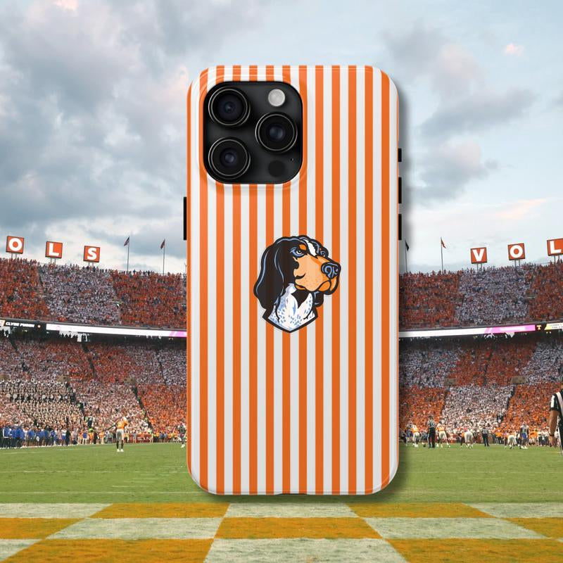 TN VOLS Smoky Dog Phone Case, NCCA Football Fan Striped Checked Art Cute Phone Cover, for Iphone 17 16 15 14 13 12 11 Xs Pro Max S25 S24 S23