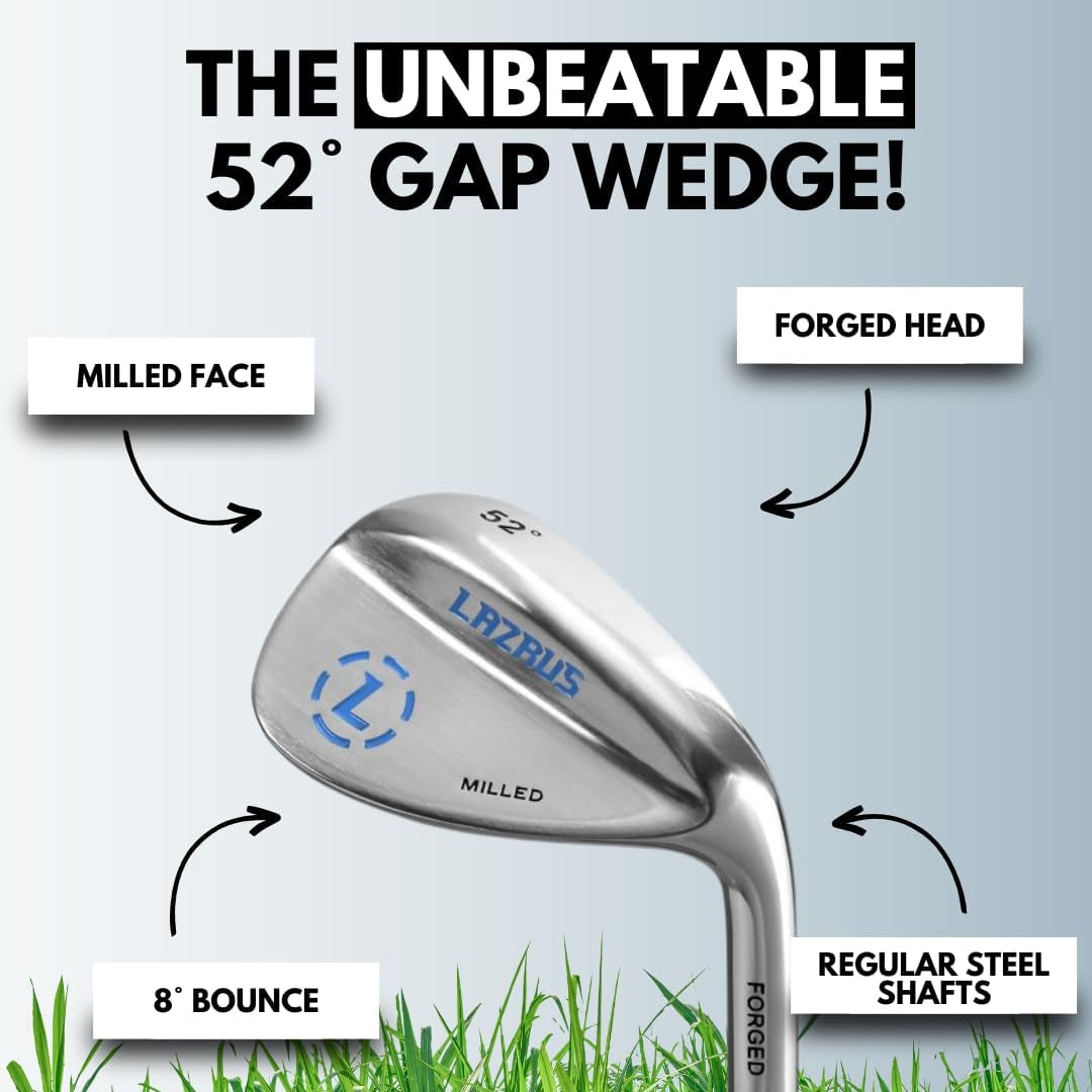 LAZRUS Premium Forged Golf Wedge Set for Men or Individual - 50 52 54 56 58 60 64 72 Degree Golf Wedges + Milled Face for More Spin - Great Golf Gift