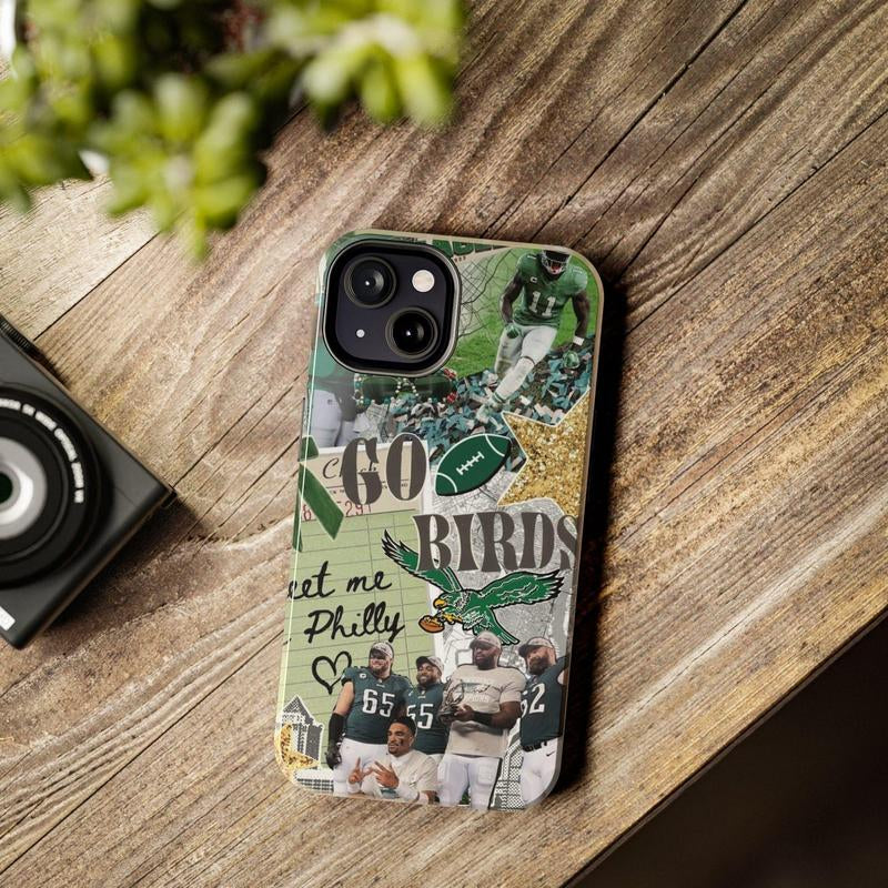 Bird Gang Football Tough Phone Case Featuring Eagle Design, Ph1Ladel.Phia Football Fan Gifts, Gift for Him Sports Fan Gift, Fit for All Phone Models