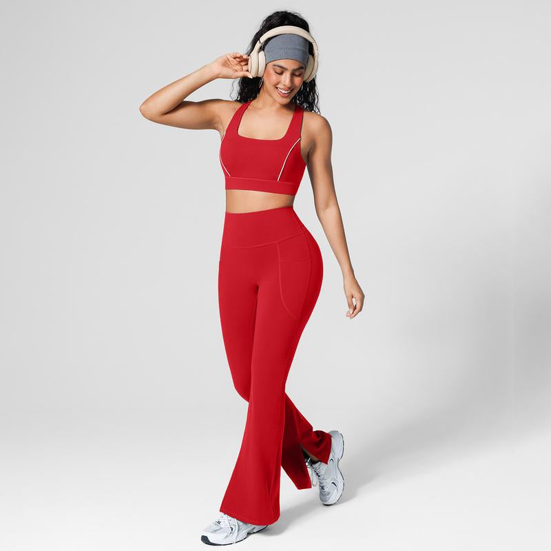 BRXL High Waist Flare Leggings for Women with Pockets 30" No Front Seam Bootcut Bell Bottom Yoga Pants Gym Workout Lounge
