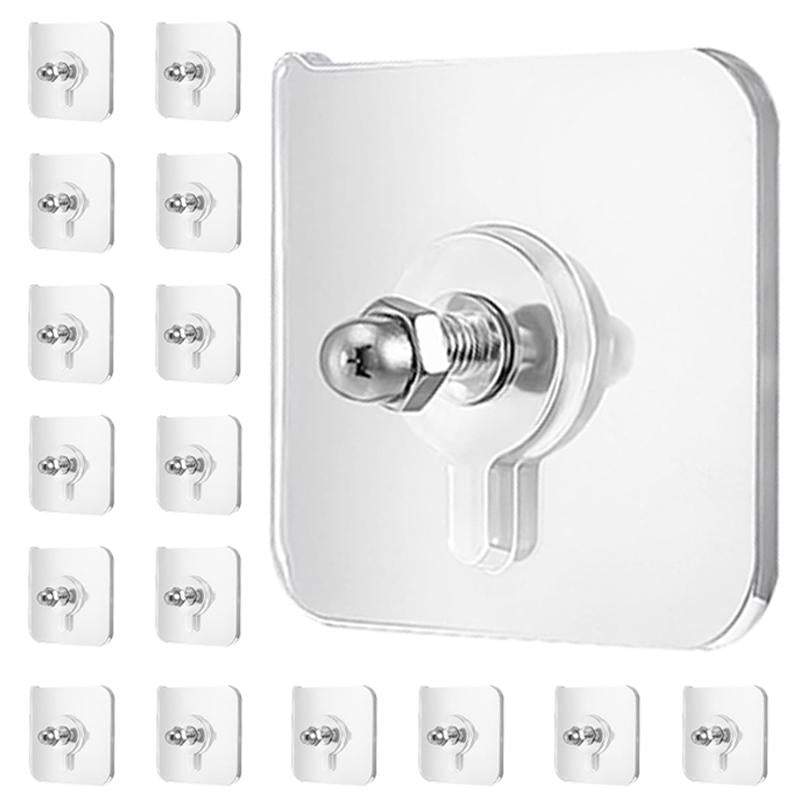 32-Piece No-Punch No-Nail Stickers, Hangableshelves,Mural Decorations, with Screw Capsorganiser Stainless