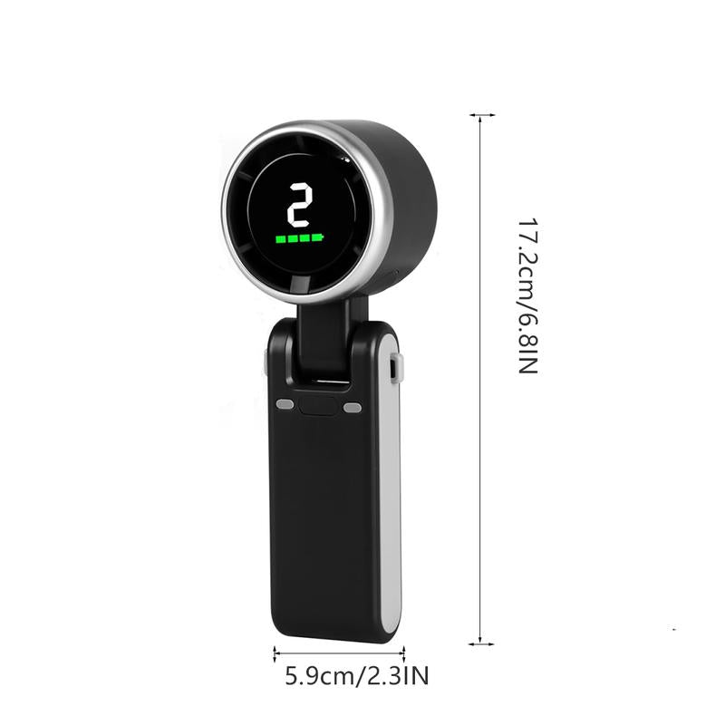 Portable Handheld Turbo Fan, 5 Gear Wind,4000Mah Battery Operated, up to 10 Working Hours, 3 in 1 Hand Fan Rechargeable with Air Turbo Tech Cooling Fan for Outdoor Activities, Travel, Working