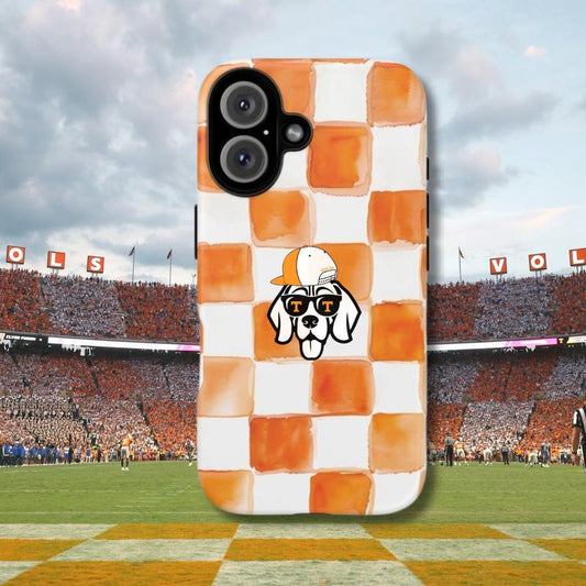 TN VOLS Smoky Dog Phone Case, NCCA Football Fan Striped Checked Art Cute Phone Cover, for Iphone 17 16 15 14 13 12 11 Xs Pro Max S25 S24 S23