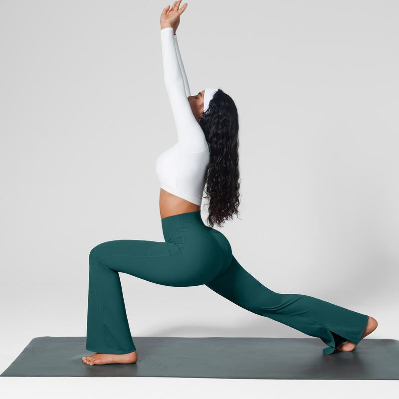 BRXL High Waist Flare Leggings for Women with Pockets 30" No Front Seam Bootcut Bell Bottom Yoga Pants Gym Workout Lounge