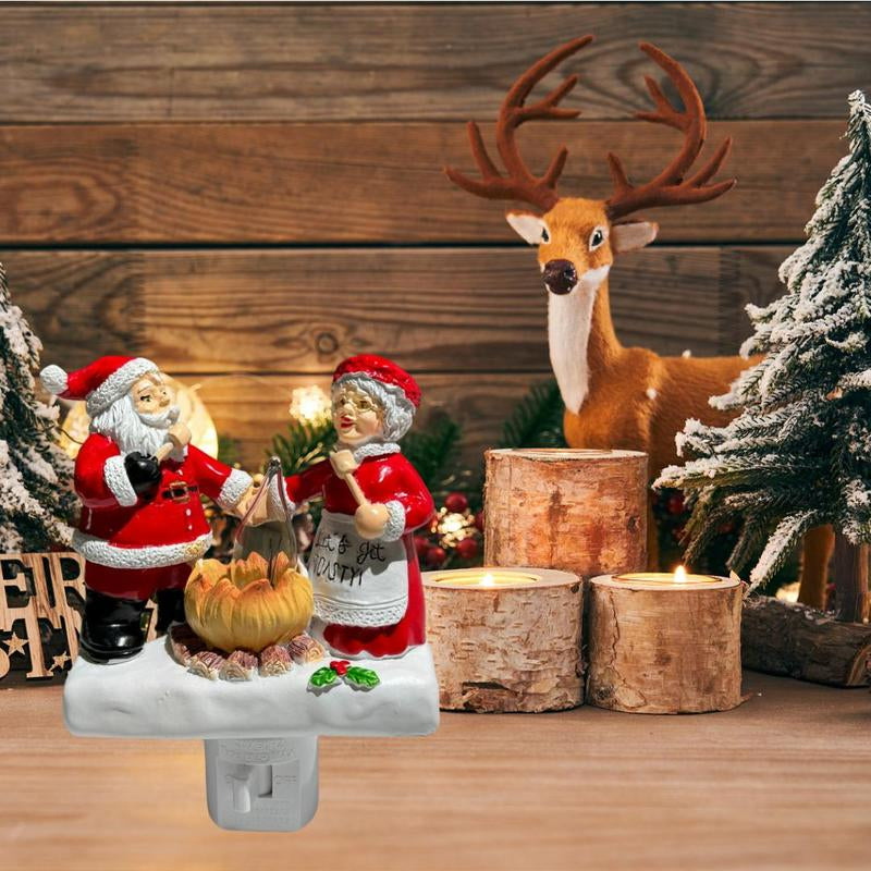 Santa Claus Design Night Light, 1 Count Creative Resin Night Light, Decorative Light for Home Living Room Bedroom School Office