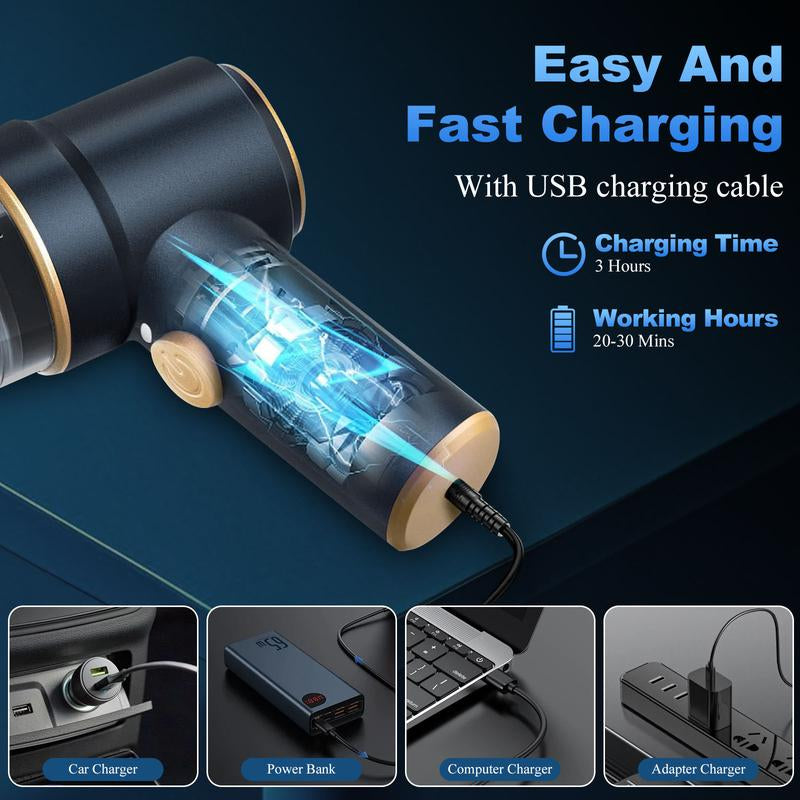 Handheld Cordless Vacuum Cleaner 5500Pa - Auto Car Vacuums with Best Suction, Small Portable Vac for Cars/Home/Desk - Mini Hand Vac