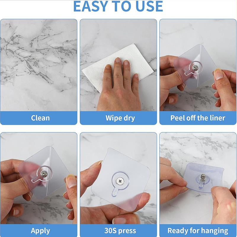 32-Piece No-Punch No-Nail Stickers, Hangableshelves,Mural Decorations, with Screw Capsorganiser Stainless