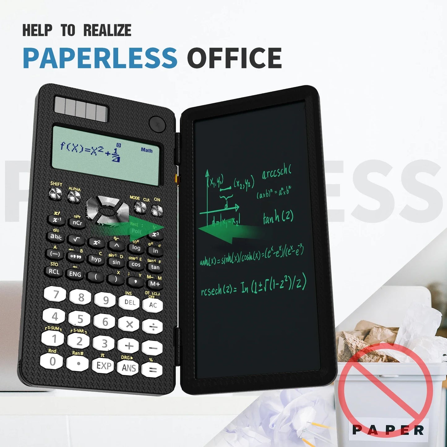Mini Scientific Calculator with Writing Tablet Calculators Notepad Memo Office Electronics School Supplies 991Es Ms EX 82Ms NEW