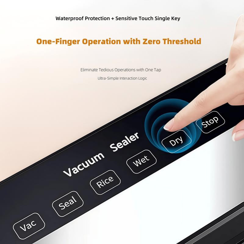 Automatic Household Vacuum Sealer with 10 Vacuum Seal Bags, Food Packaging Machine, Mini Preservation Sealer, Plastic Sealer, Vacuum Compression Machine