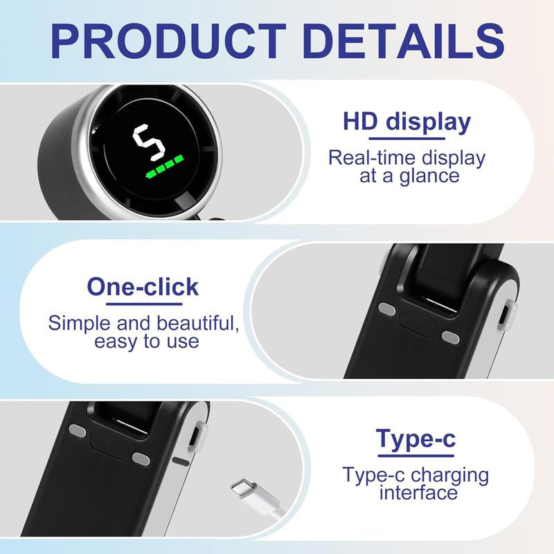 Portable Handheld Turbo Fan, 5 Gear Wind,4000Mah Battery Operated, up to 10 Working Hours, 3 in 1 Hand Fan Rechargeable with Air Turbo Tech Cooling Fan for Outdoor Activities, Travel, Working