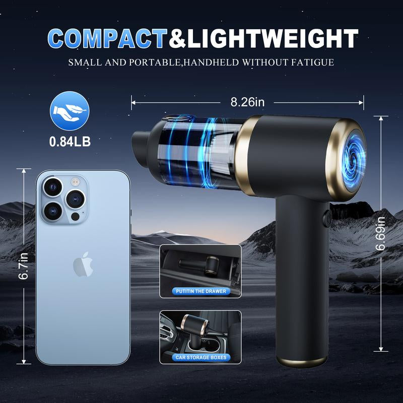 Handheld Cordless Vacuum Cleaner 5500Pa - Auto Car Vacuums with Best Suction, Small Portable Vac for Cars/Home/Desk - Mini Hand Vac