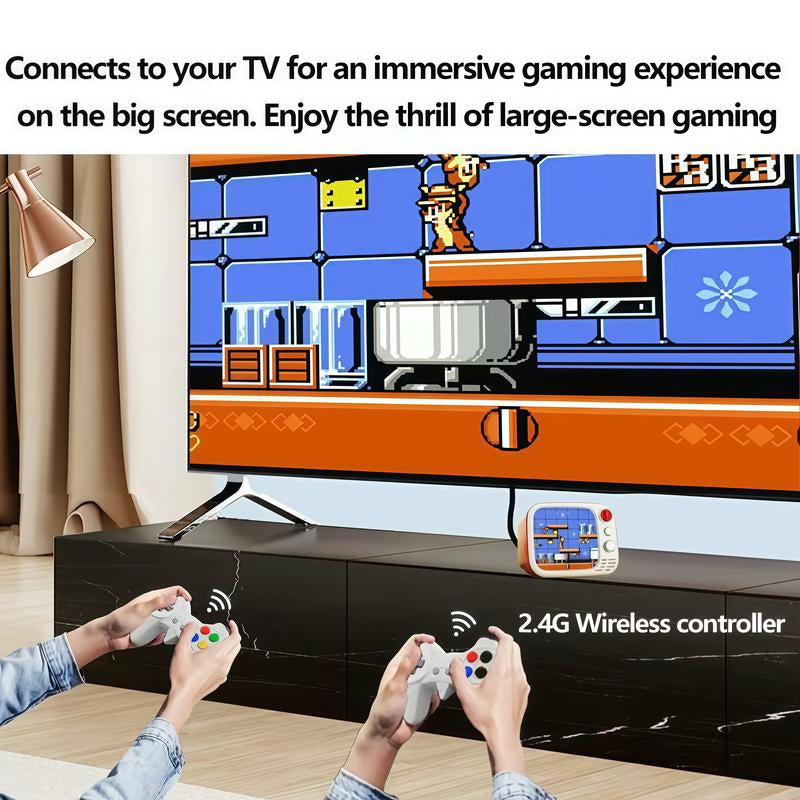 2025 Upgraded Mini TV Retro Game Console, 740 Games, 3.5-Inch Screen Portable Gaming System for Kids & Gamers, Red Retro Video Games Player with TV Output & 2-Player Mode, Christmas Gift Dual