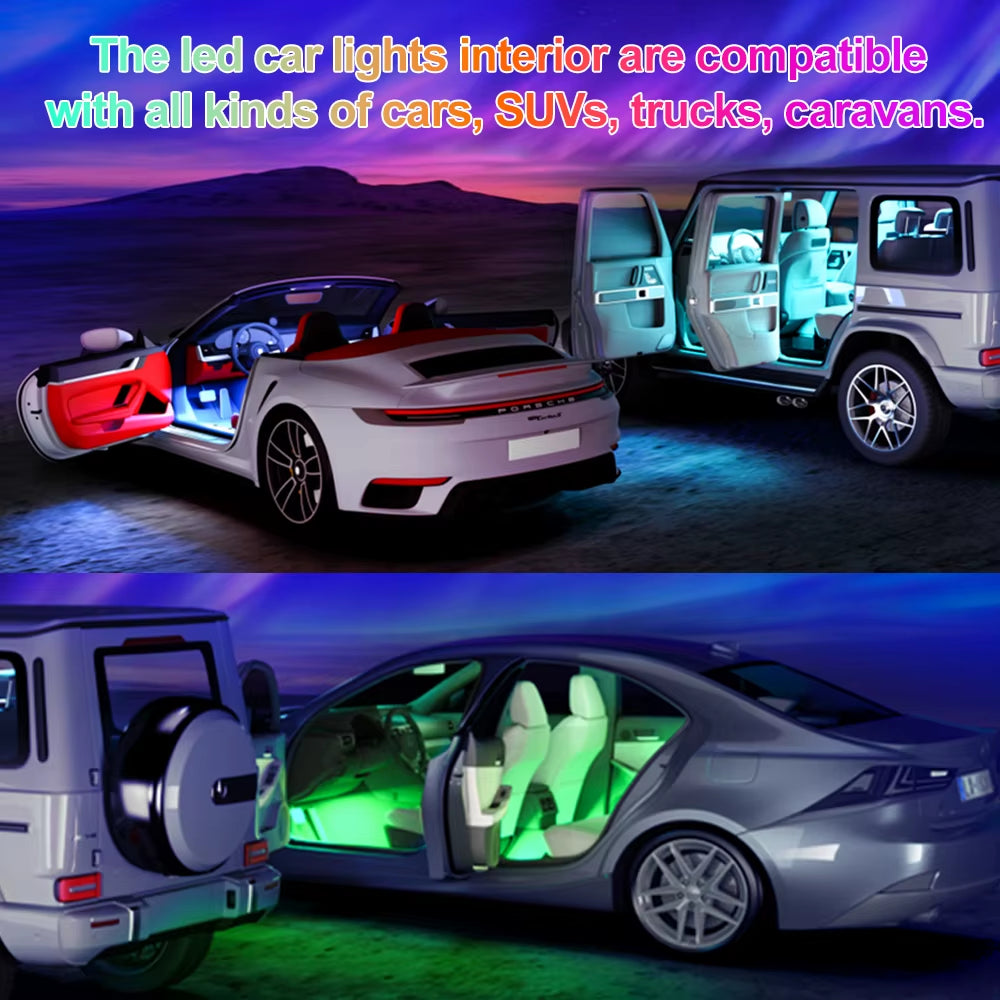 Yilaie Interior Car Atmosphere Light Smart Light Bar with App & Keyboard Control Music Sync USB under Dash Lighting Kit for Cars