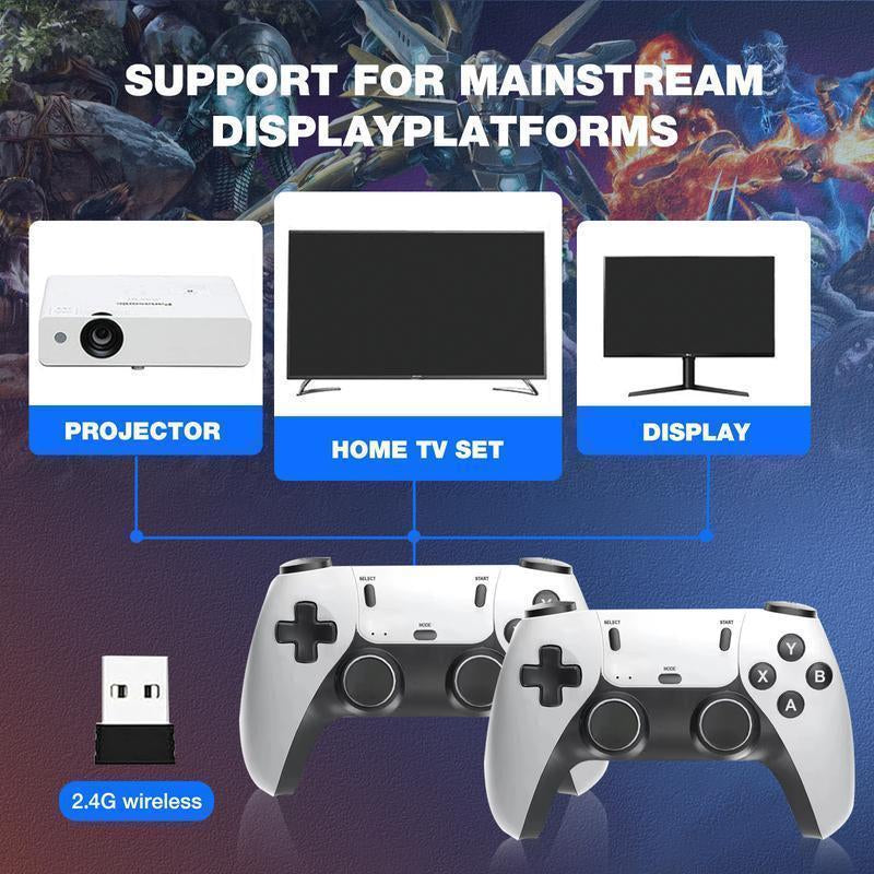 Mass Games Retro Game Console with 20000+ Built-In Games 19 Emulators 2 Wireless Controllers 4K Output & 64GB SD Card Perfect for Kids & Adults - Portable Gaming System Tiktokshopholidayhaul