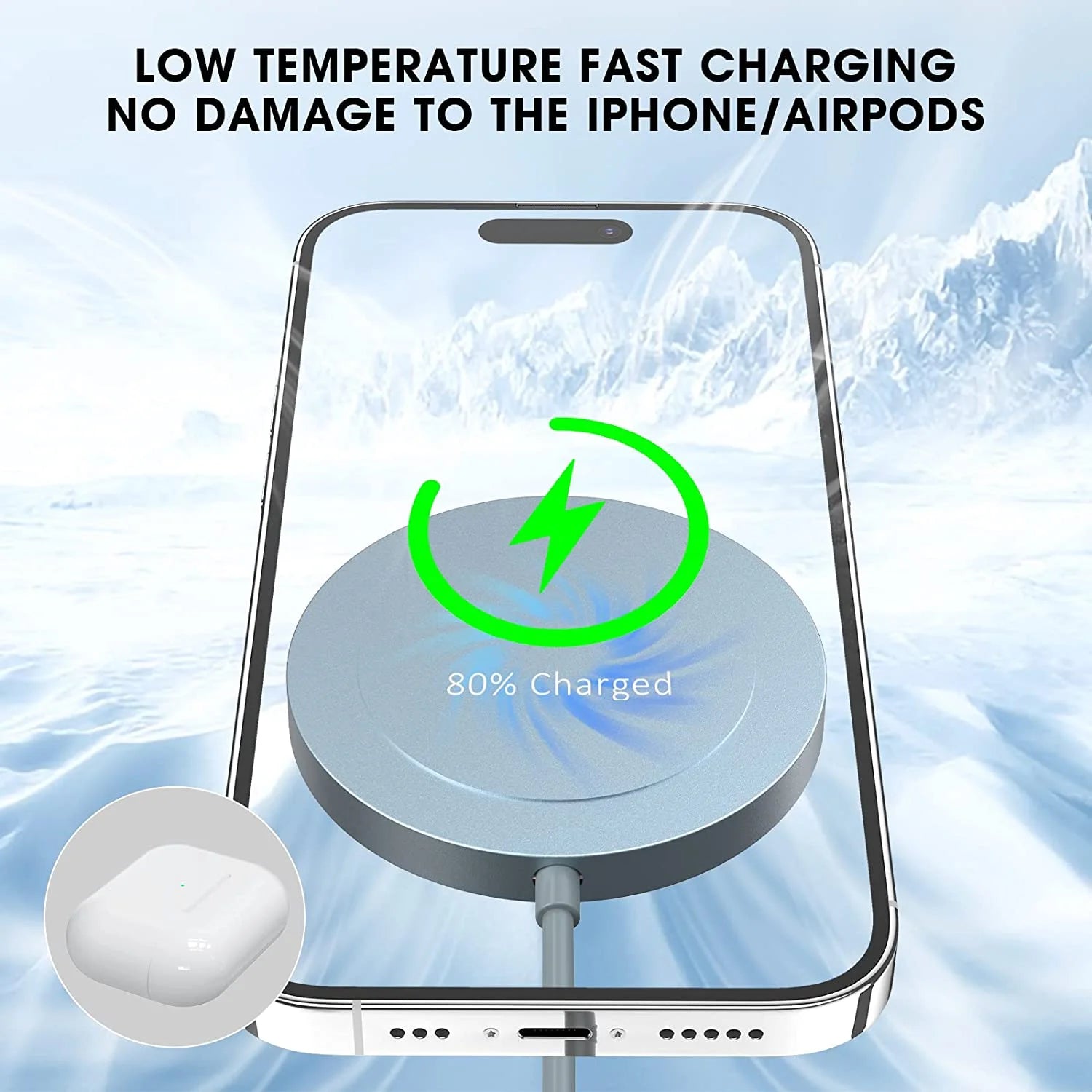 Wireless Charger - Charger Dock Compatible for Iphone 16/15/15 Pro/15 Plus/14/14 Pro/14 Plus/14 Pro Max - Fast Charging Pad for Airpods 3/2/Pro