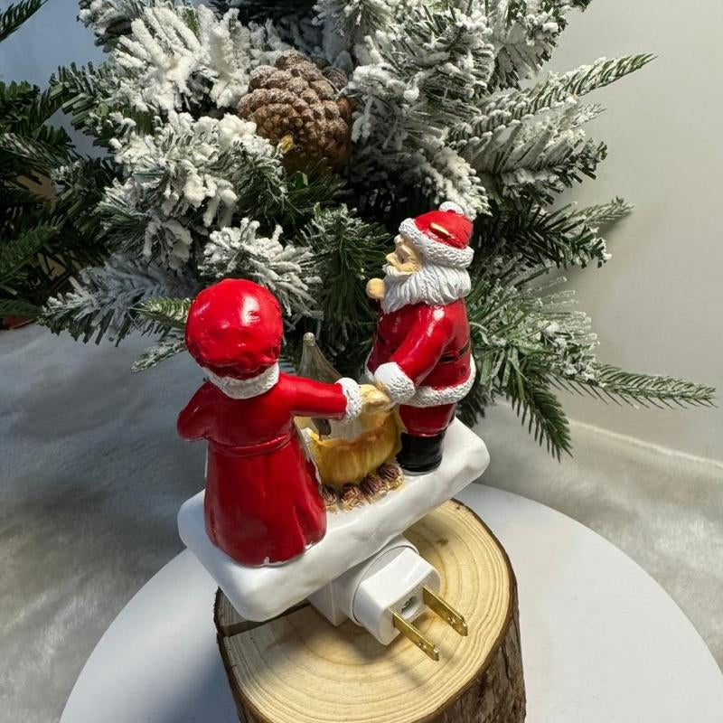 Santa Claus Design Night Light, 1 Count Creative Resin Night Light, Decorative Light for Home Living Room Bedroom School Office