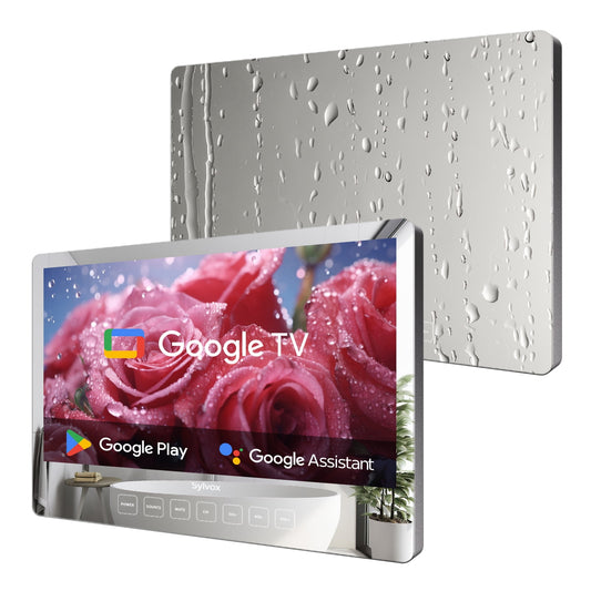 Transform Your Bathroom with the 19 Inch Smart Mirror TV - 1080P, Waterproof & Google Assistant Enabled for Ultimate Entertainment