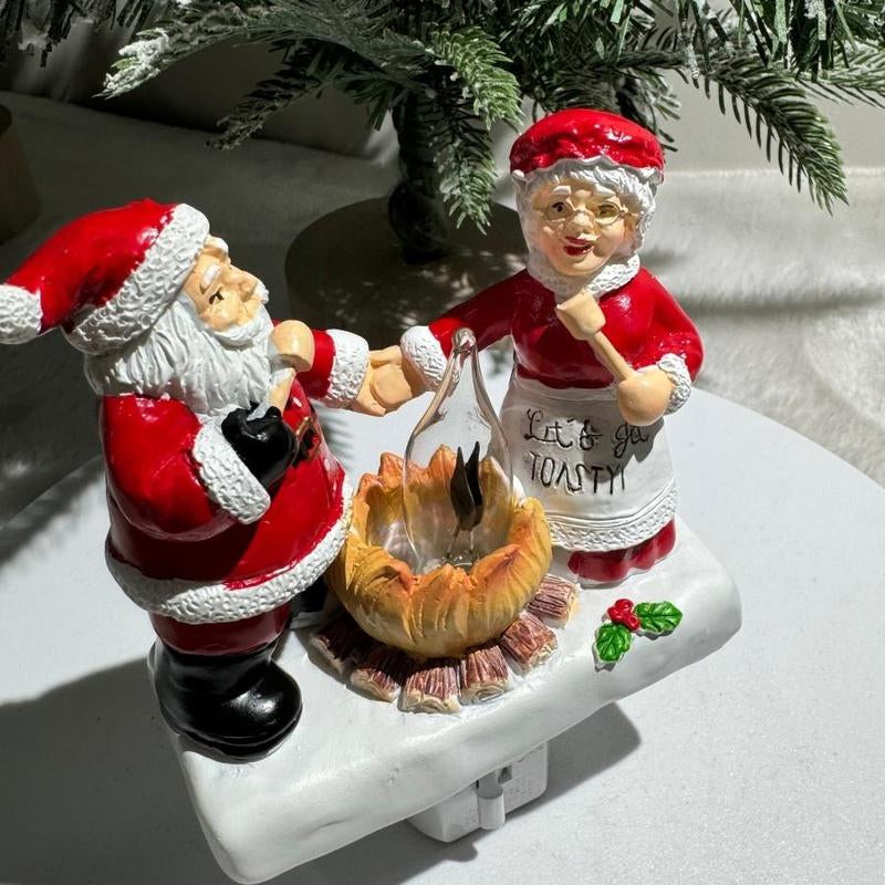 Santa Claus Design Night Light, 1 Count Creative Resin Night Light, Decorative Light for Home Living Room Bedroom School Office