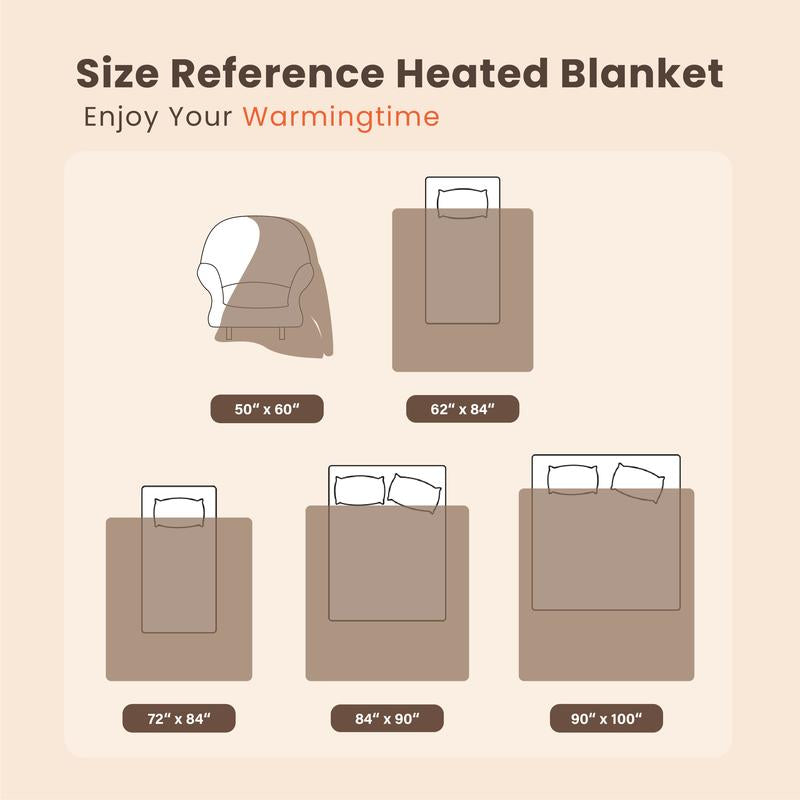 Blunique Cow-Print Electric Heated Blanket — Faux Rabbit Fur & Sherpa, 5 Heat Levels, 4-Hour Auto-Off, Machine Washable, Cozy Home Comfort Blanket
