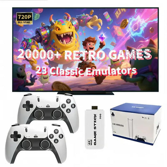 2025 New M15 Retro Game Stick,Wireless HDMI Output, Plug and Play, Support Including 23 Emulators& 2.4G Gaming Console ,Outdoorfun Cable Controller Grips， Ps5 Accessories， Verizon Remote Controller