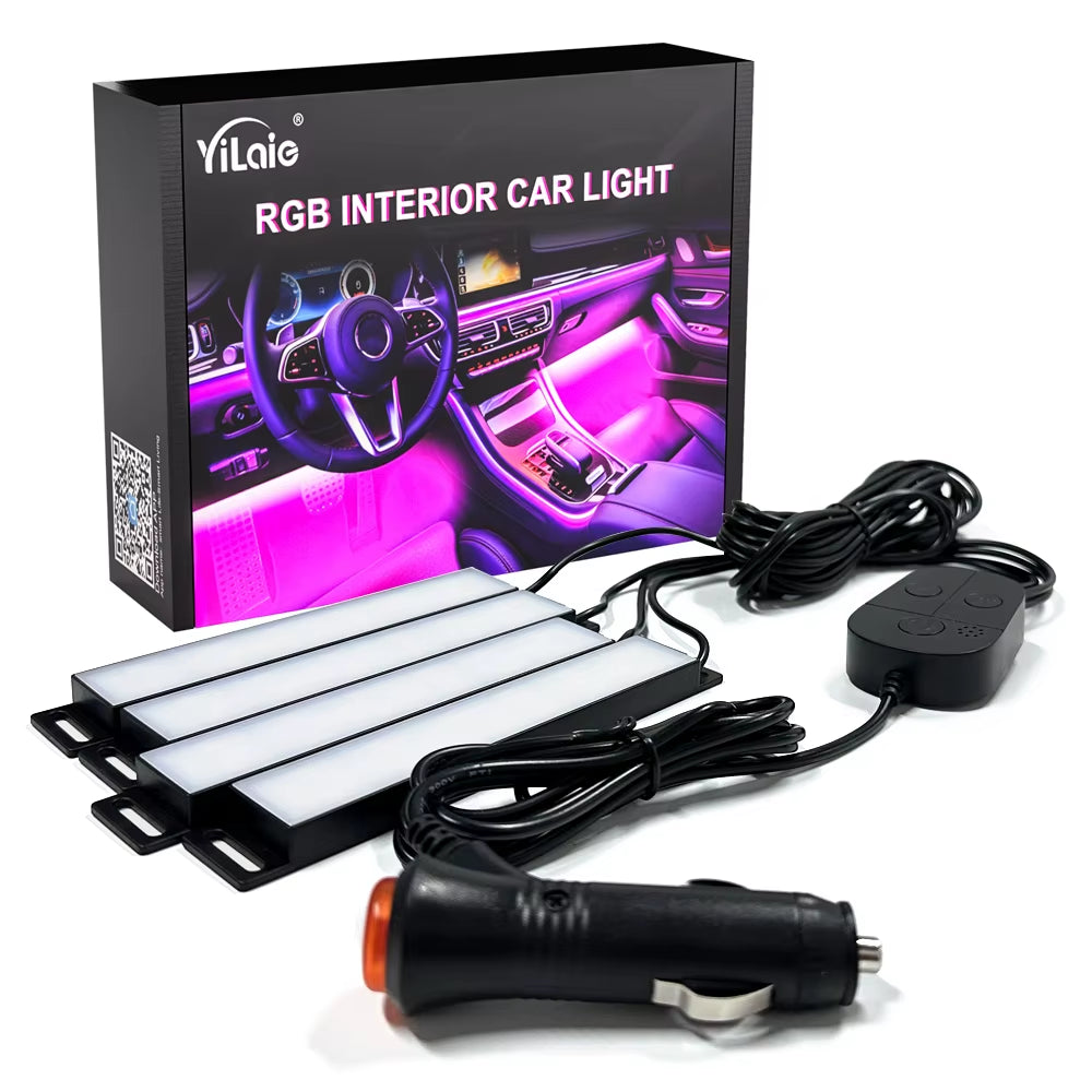 Yilaie Interior Car Atmosphere Light Smart Light Bar with App & Keyboard Control Music Sync USB under Dash Lighting Kit for Cars