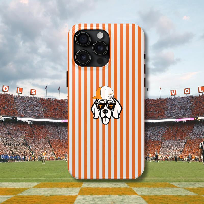 TN VOLS Smoky Dog Phone Case, NCCA Football Fan Striped Checked Art Cute Phone Cover, for Iphone 17 16 15 14 13 12 11 Xs Pro Max S25 S24 S23