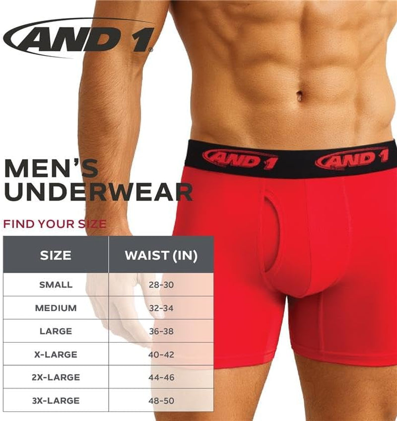 Mens Underwear Boxer Briefs - 5 Pack Performance Stretch Long Leg Boxers for Men with Contour Support Pouch, 9" Inseam