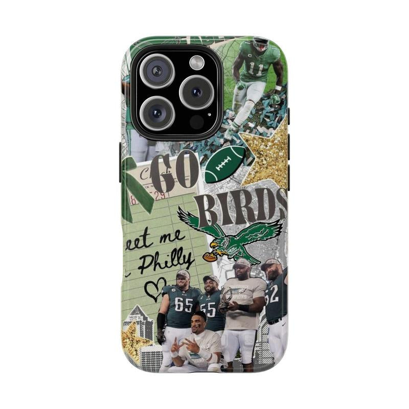 Bird Gang Football Tough Phone Case Featuring Eagle Design, Ph1Ladel.Phia Football Fan Gifts, Gift for Him Sports Fan Gift, Fit for All Phone Models