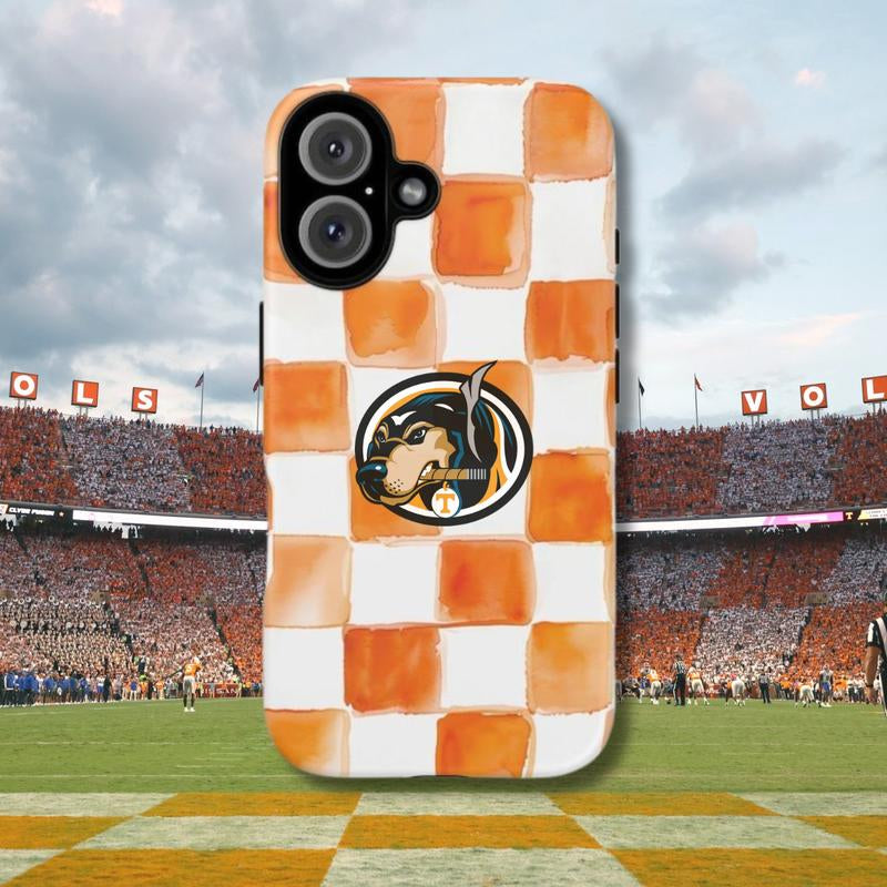 TN VOLS Smoky Dog Phone Case, NCCA Football Fan Striped Checked Art Cute Phone Cover, for Iphone 17 16 15 14 13 12 11 Xs Pro Max S25 S24 S23